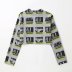 wholesale round neck sweater women graffiti print short crop top  NSAM4222