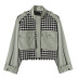 wholesale women s new retro tweed plaid stitching short coat jacket  NSAM4242