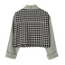 wholesale women s new retro tweed plaid stitching short coat jacket  NSAM4242