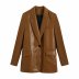 wholesale chaqueta de traje de cuero casual de imitación de cuero de pu de otoño para mujer NSAM4245