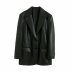 wholesale chaqueta de traje de cuero casual de imitación de cuero de pu de otoño para mujer NSAM4245