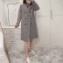 wholesale autumn Hepburn style retro double-breasted mid-length woolen coat  NSAM4273