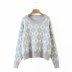  fashion round neck diamond check knitted sweater  NSAM4276