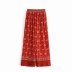  autumn red stitching printed wide-leg pants NSAM4285
