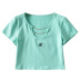 wholesale autumn chain embroidery short women s short sleeve T-shirt  NSAM4306