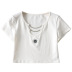 wholesale autumn chain embroidery short women s short sleeve T-shirt  NSAM4306