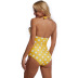  retro wave dot knotted triangle one-piece swimsuit  NSHL4319