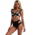 Ruffled vest-style mid-waist bikini dots new split ladies swimsuit NSHL4320