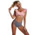 Ruffled vest-style mid-waist bikini dots new split ladies swimsuit NSHL4320