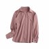 wholesale autumn new loose pink shirt top zipper blouse NSAM4329