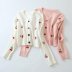 wholesale autumn and winter cherry embroidery ladies knitted cardigan sweater NSAM4343
