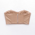 wholesale autumn meat pink pu leather wrapped chest tube top NSAM4346