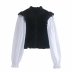 elastic stitching blouse top NSAM4353