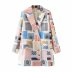 wholesale women s new space print double-breasted suit jacket NSAM4382
