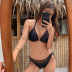 Korean sexy backless small chest gathered split triangle bikini hot spring swimsuit NSHL4456