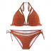 Korean sexy backless small chest gathered split triangle bikini hot spring swimsuit NSHL4456