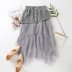  thin black mid-length knitted skirt  NSAM4522