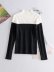 wholesale new stitching high-neck slim slimming knit top bottoming shirt NSAM4526