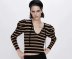wholesale summer women s striped neckline tie knitted sweater tricolor NSAM4567