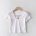 wholesale summer neckline metal Fudie chain women s metal short sleeve T-shirt NSAM4568