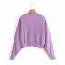 Wholesale summer puff sleeve lavender loose knitted cardigan NSAM4576