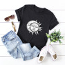 Comfortable Plus Size Short-sleeved Female T-shirt Sun Moon NSSN4613