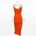 V-Neck Halter Strap Long Skirt Dress NSAG4634