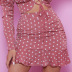 Pleated Ruffle Skirt Polka Dot Four-Sided Stretch Dress NSAG4703