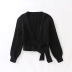 wholesale V neck tie sweater women autumn long-sleeved knitted bottoming top NSAM4720