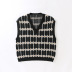 wholesale women s new jacquard diamond contrast color retro knitted vest NSAM4728