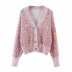 WholesaleAutumn Rainbow Color Imitation Mink Loose Women s Knit Cardigan Long Sleeve Jacket  NSAM4768
