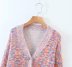 WholesaleAutumn Rainbow Color Imitation Mink Loose Women s Knit Cardigan Long Sleeve Jacket  NSAM4768