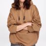 Loose Large Double Drawstring Hooded Plus Fleece Sweater  NSAM4769