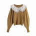 autumn stitching collar sweater women s sweater NSAM4770