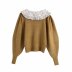 autumn stitching collar sweater women s sweater NSAM4770