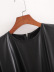  autumn folds faux leather long sleeve dress  NSAM4781