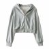  hooded zipper short long-sleeved top coat NSAM4797