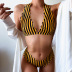hot-selling ladies hot models split deep V gathered bikini quick-drying high waist swimwear NSZO4884