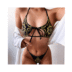 Las correas de la honda recogen el traje de baño atractivo de la playa del triángulo del bikini hueco NSZO4885