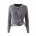 wholesale autumn two-wear oblique button sweater women s knitted cardigan NSAM4896