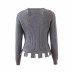 wholesale cárdigan de punto de las mujeres del suéter del botón oblicuo de dos prendas de otoño NSAM4896