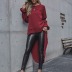  autumn and winter solid color front long back short dovetail long sleeve women dress  NSYD4915