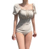  high waist one-piece slim body slim and conservative swimsuit NSHL4921