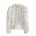 blusa de textura de satén de seda estampada de verano NSAM4993