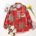 Wholesale summer light cooked Harajuku style port style retro printed blouse NSAM5027