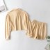 wholesale women s stretch long-sleeved knitted top casual loose shorts suit  NSAM5061