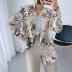 wholesale women s new floral print double-breasted suit jacket NSAM5069