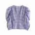 summer V-neck lantern sleeve short blouse NSAM5078