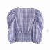 summer V-neck lantern sleeve short blouse NSAM5078