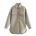Solid Color Woolen Shirt Style Jacket NSAM5103